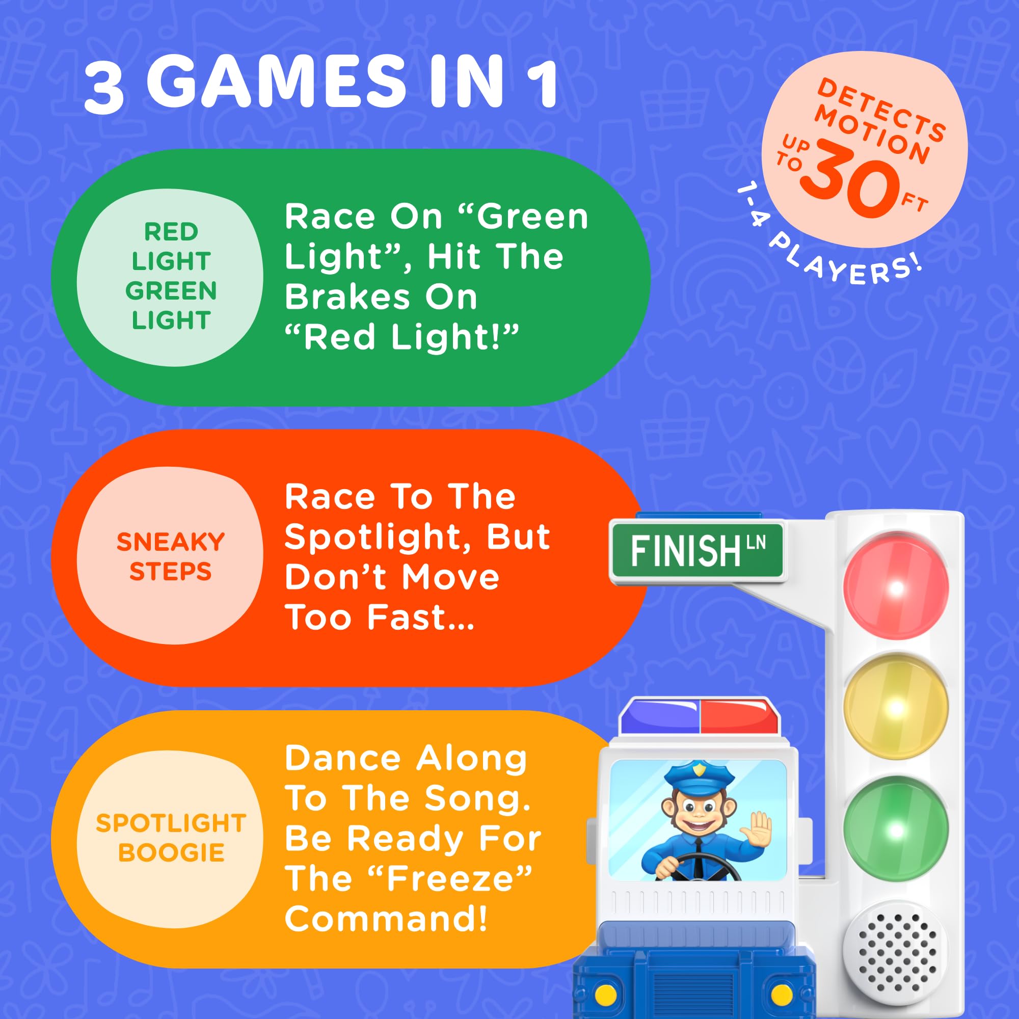 Move2Play, Red Light Green Light Game with Motion Sensing | Family Fun & Birthday Party Games | Gift for Kids, Preschool, & Toddlers Ages 2, 3, 4, 5, 6, 7+ Year Olds | Travel, Indoor, Outdoor