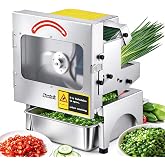 Newhai Commercial Veggie Slicer, with Conveyor Belt Cutter 200W 110V | 400lb/h Output, 1-35mm Adjustable Thickness, Cuts Cucumber, Scallion, Green Bean, Banana