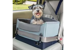 A 4 PET Upgraded Dog Car Seat for Small Dogs Under 25lbs – Safety Booster Seat with Patent Buckles, Adjustable Leash, for Travel, Cars, SUV, Pickup – A4Pet Pet Bed for Puppy & Cat