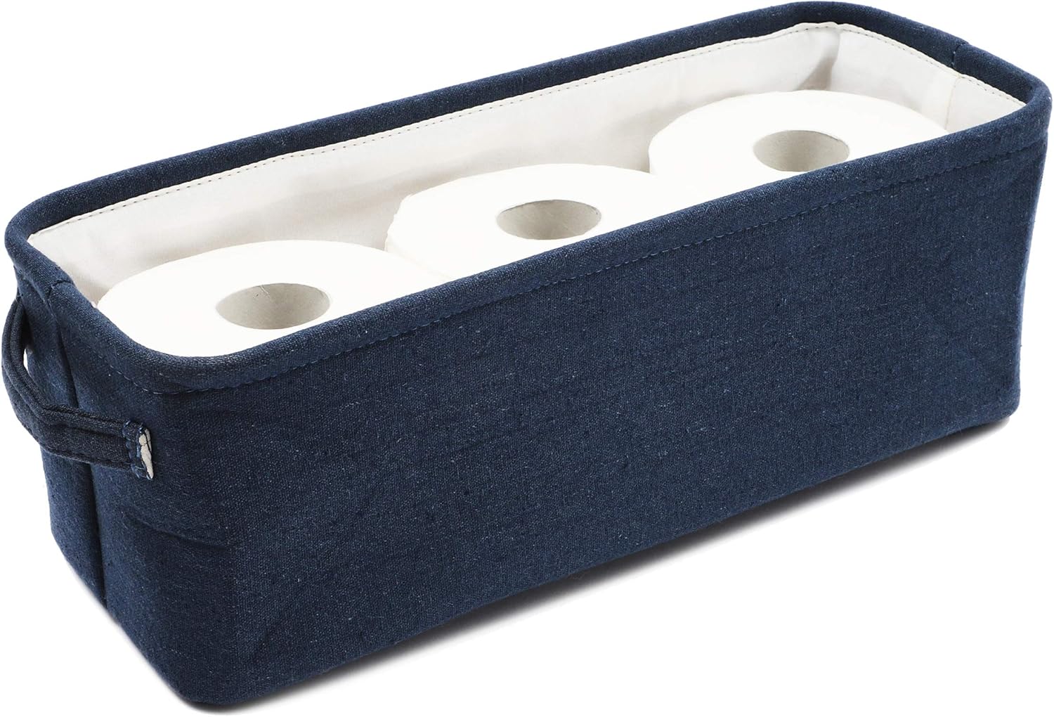 Juvale Dark Blue Fabric Storage Bin for Home and Bathroom (16 x 6 x 5.5 Inches): Home & Kitchen
