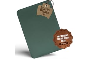 MastaPlasta - Self-Adhesive Leather Repair Patch - Green 11" x 8" - Instant Upholstery-Quality Fix for Furniture, Car Interiors, Bags, Vinyl & More