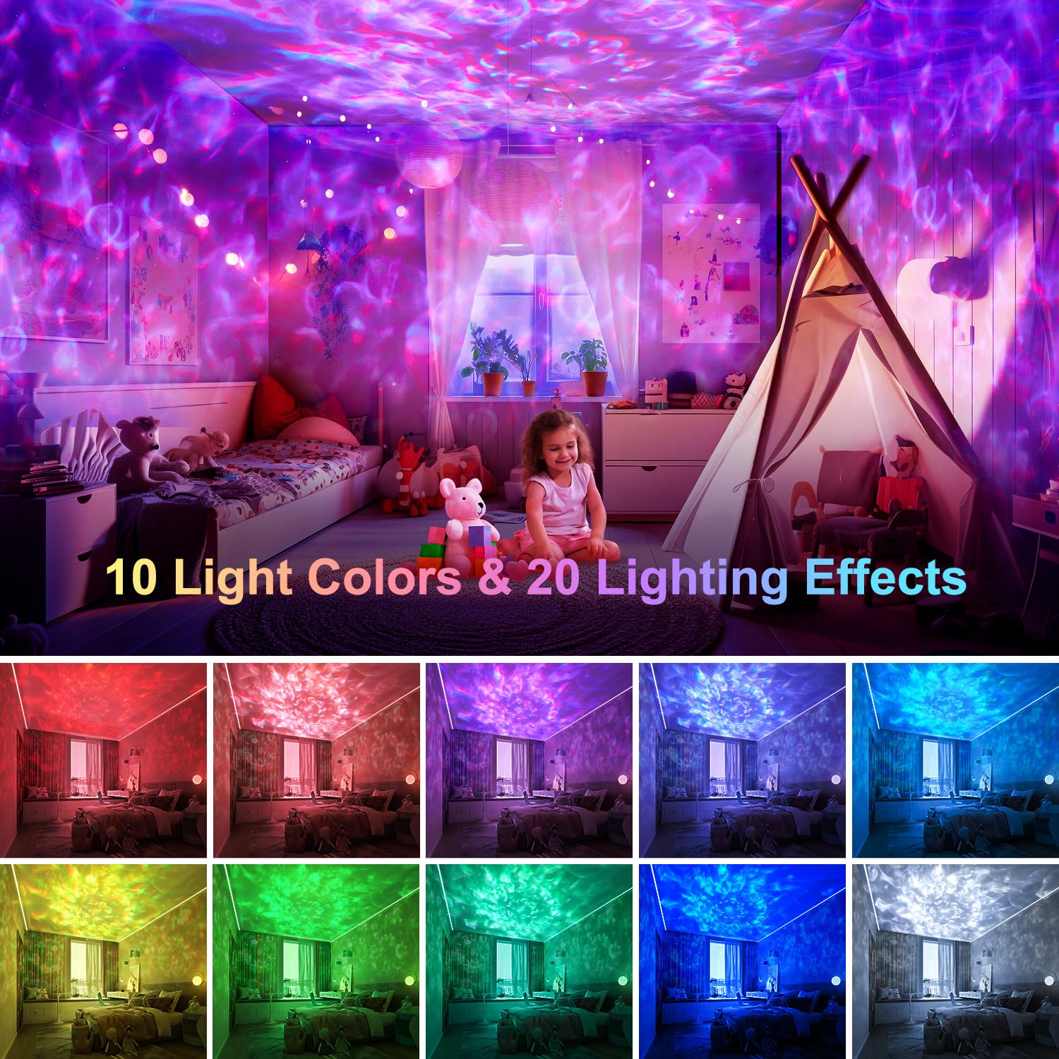 Galaxy Projector 20 Lighting Modes Galaxy Light Projector for Bedroom, HiFi Bluetooth Speaker