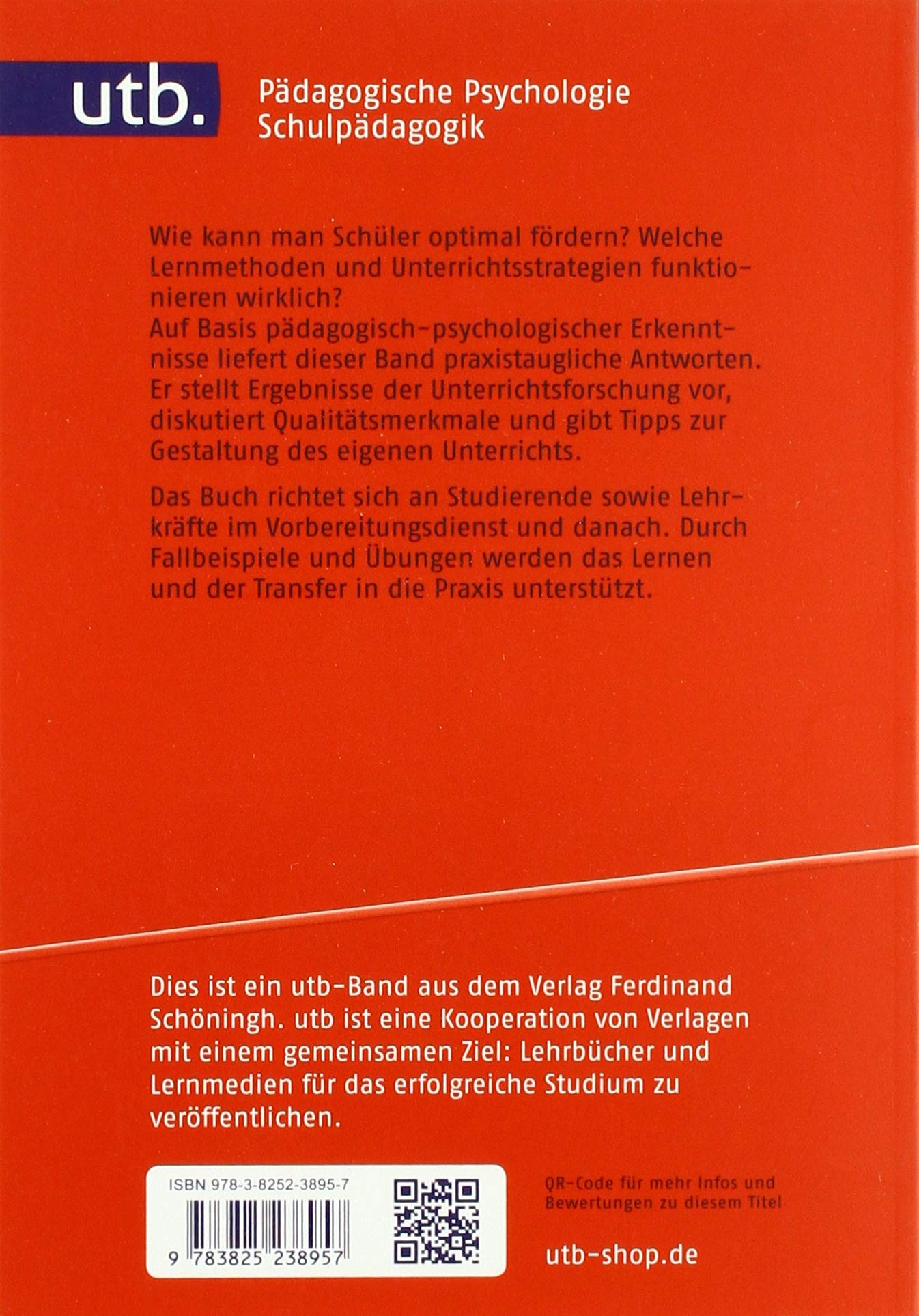 Psychologie Des Unterrichts Amazon De Kunter Mareike Trautwein Ulrich Bucher