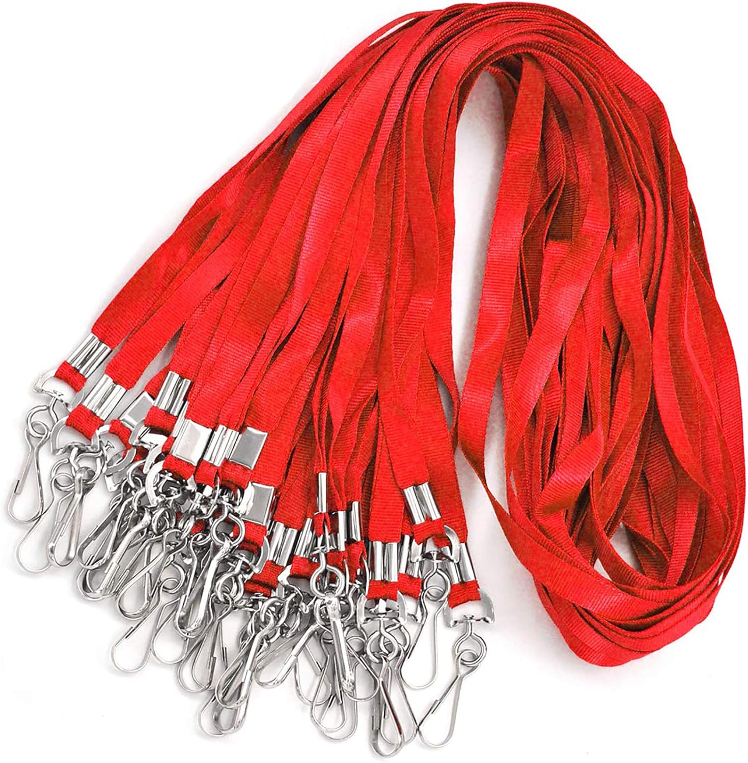 Lanyards for Id Badges Bulk Flat Lanyard for ID Name Tags and Badge Holders, Black, 100 Pack
