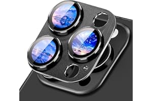 Canylile Compatible for iPhone 15 Pro/iPhone 15 Pro Max Camera Lens Protector, Metal Tempered Glass Rear Camera Screen Cover, Not Easy to Break, Strong Adsorption, Case-Friendly-Black Titanium