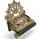 STYLENT Decor Antique Brass Victorian Toilet Paper Holder, Decorative Solid Vintage Golden Tissue Roll Holder Wall Mounted, H