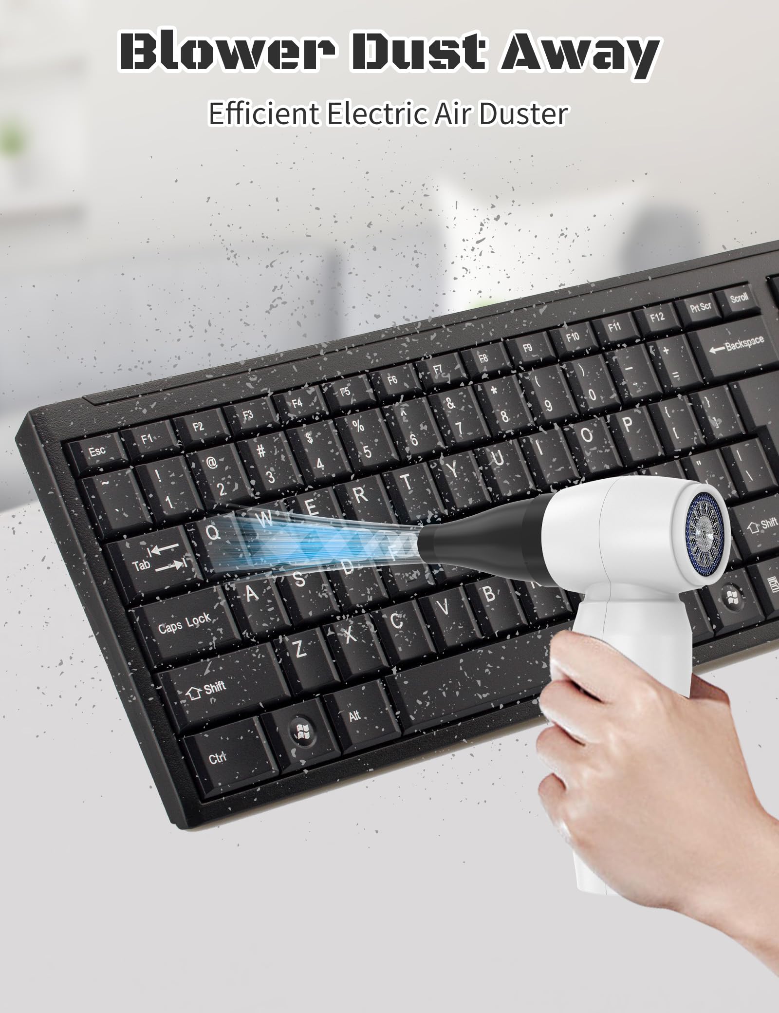 thumbnail interactive-video image 1 of Handheld Turbo Fan With 4500mAh Battery - 80000RPM Electric Air Duster For Cleaning & Inflation 1 of 10