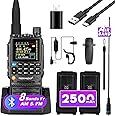 TIDRADIO TD-H3 GMRS Radio，Air Band and NOAA Weather Receiver & Scan Two Way Radio Survival Gear Rechargeable Long Range Handheld Radio 1 Pack-Black