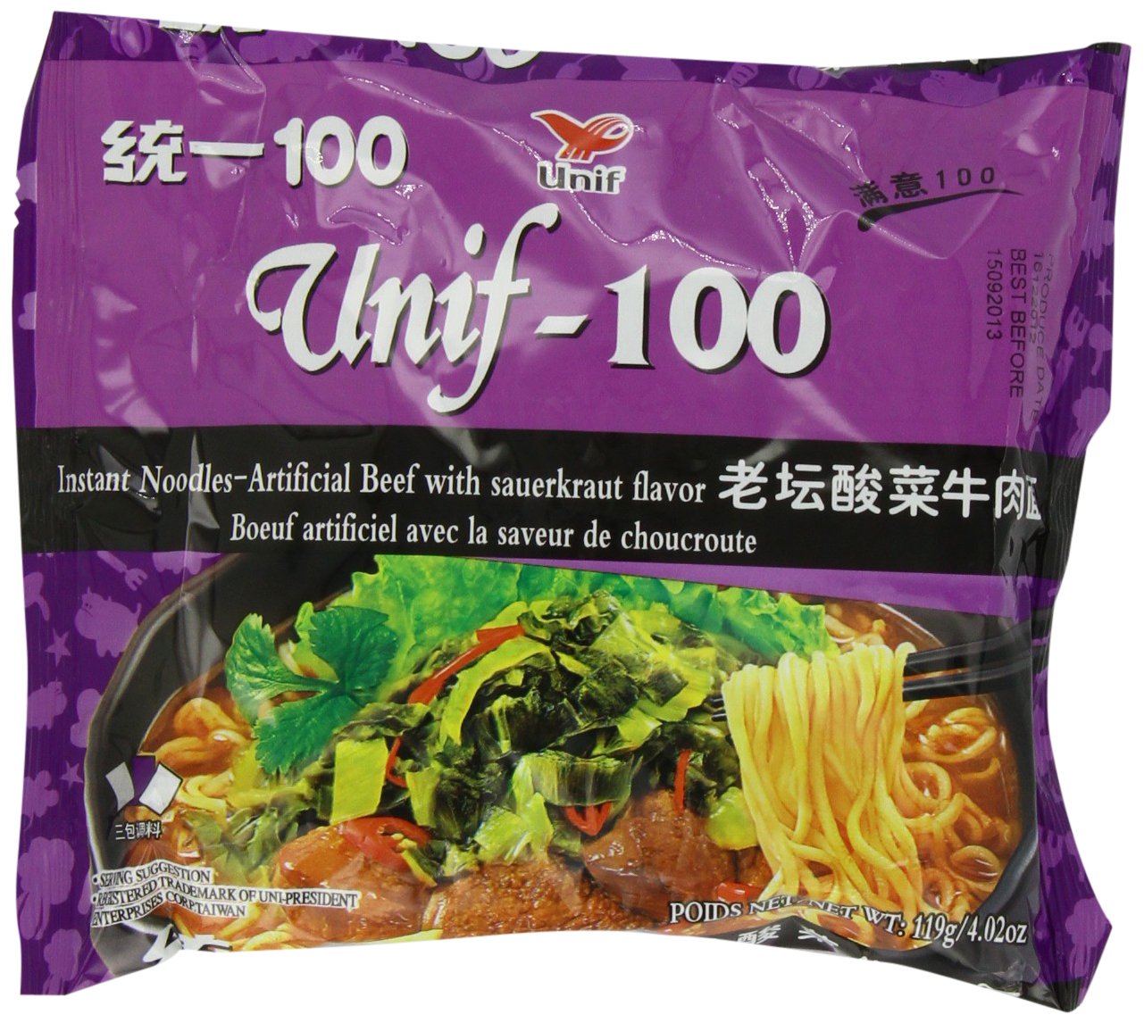 Unif Instant Noodles, Artificial Beef with Sauerkraut