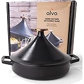 Alva Cookware Nori Enameled Cast Iron Moroccan Tagine Pot Scratch Resistant Tajine Cooking Pot, Tagine Pot Moroccan for Cooki