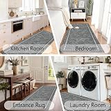 Homcomodar Grey Runner Rug 65x180cm Non Slip Low Pile Hallway Kitchen view 4