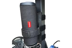HomeMount Portable Speaker Mount for Golf Cart Accessories - Adjustable Strap Fits Bluetooth Wireless Speaker Strap Attachment to Railing/Cross bar/Frame Black