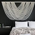 Flber Macrame Wall Hanging Large 57.00" W x 31.00" L Macrame Wall Decor Large Yarn Tapestry Home Boho Wall Decor