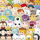 50Pcs Disney Tsum Tsum Stickers Aesthetic Waterproof Stickers Luggage Skateboard Water Bottle Stickers Decal Bicycle Bumper Snowboard Decorate Gift.