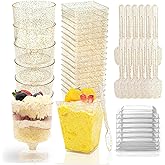 Vintrol 300 Pack Dessert Cups with Spoons and Lids 5 Oz Plastic Shooter Cups Round Clear Serving Goblet cup for Party, Disposable Yogurt Parfait Appetier Cup for Pudding, Fruit Ice and Ice Cream
