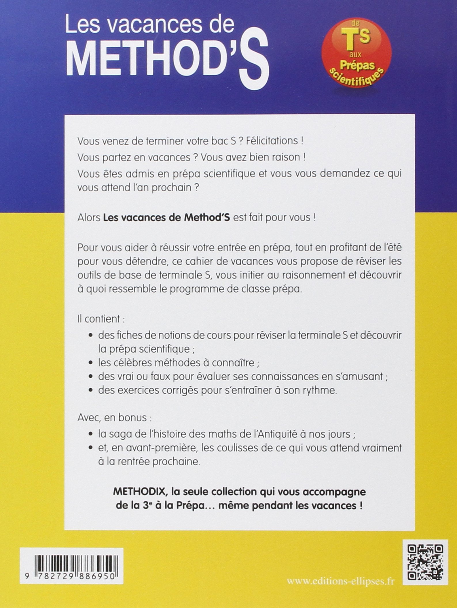 Amazon Fr Les Vacances De Method S Maths De La Terminale S Aux Prepas Scientifiques Petit Thomas Macagno Gilles Livres