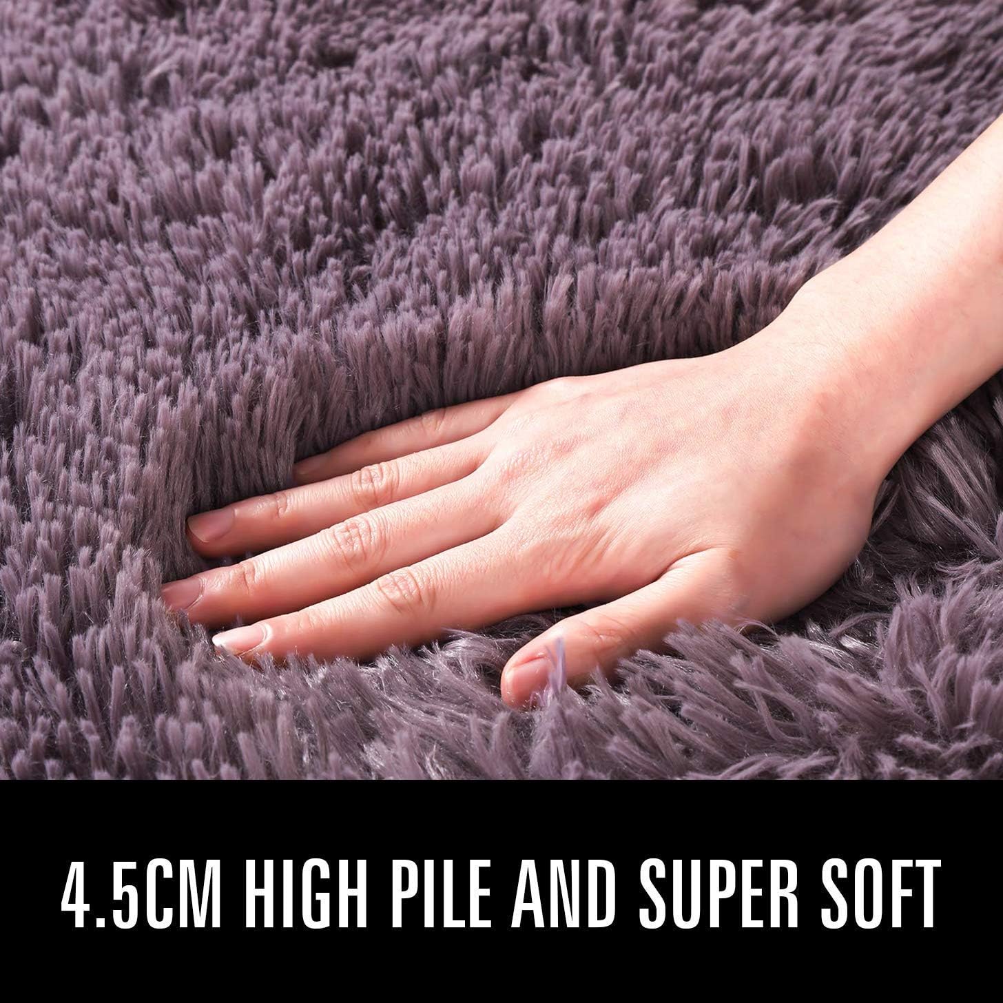 LOCHAS Ultra Soft Indoor Modern Area Rugs Fluffy Living Room Carpets for Children Bedroom Home Decor Nursery Rug 5.3x7.5 Feet, Pink: Furniture & Decor