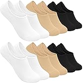 SERISIMPLE Low Cut Thin Womens Viscose Bamboo Socks No Show Invisible Non Slip with Grips Lightweight Liner Flats 6 Pairs
