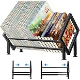Adjustable Desktop Bookshelf for Desk Book Organizer, Tilting Tabletop Bookshelf in Office Home/Bedroom, Vinyl Record Storage Holder Book Rack for Magazine/CDs/Books/Vinyls Display (Patent Pending