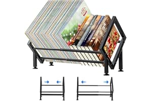 ENCIMART Adjustable Desktop Bookshelf for Desk Book Organizer, Tilting Tabletop Bookshelf in Office Home/Bedroom, Vinyl Record Storage Holder Book Rack for Magazine/CDs/Books/Vinyls Display (Patent Pending