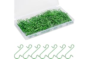 OCTERIC 300 Pieces Christmas Ornaments Hooks Metal S-Shaped Hangers for Trees Balls Christmas Hanging Decorations (Green)