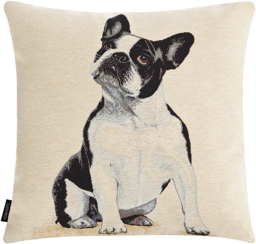 Girones French Bulldog Tapestry Cushion Cover, Cotton Various, 45 x 45 x 0.5 cm