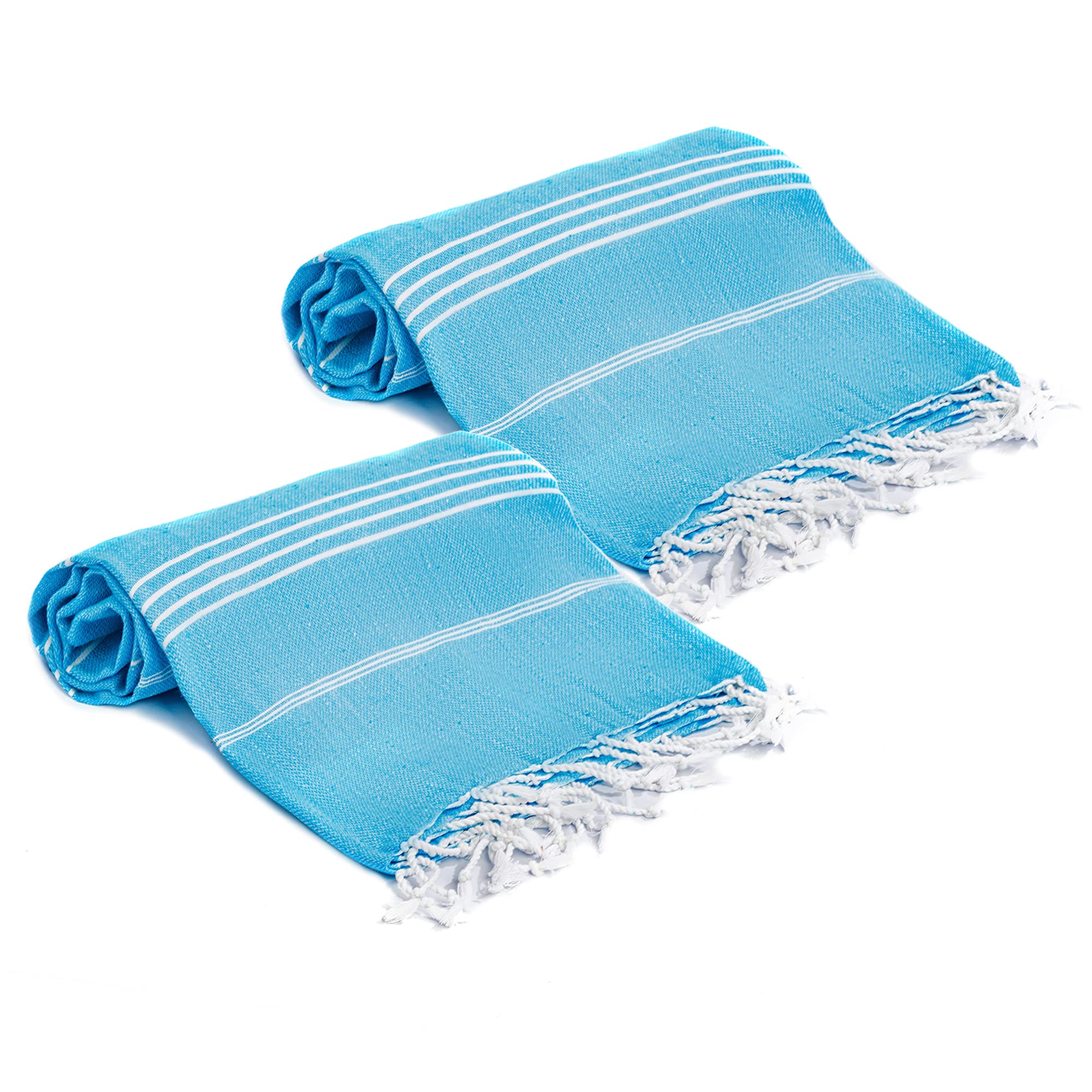 Turquoise Home, Large Beach Towel 100% Cotton - Soft and Durable, Ideal for Sauna, Spa, Yoga, and Pool, Turquoise (2 Units), 100x180 cm - 39 x 71 inches