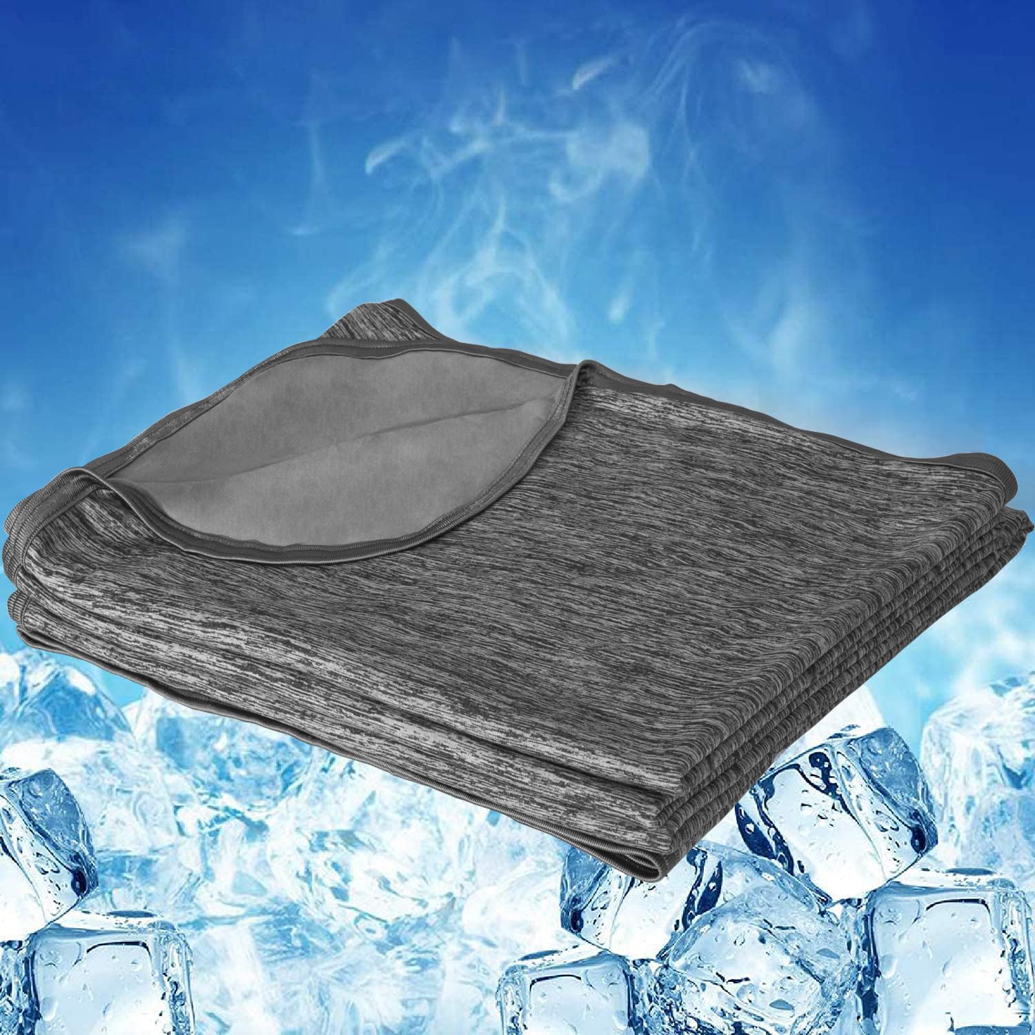 Photo 1 of Cooling Blanket Keep Cool in Hot Summer, 51 X 67in Twin or Baby Size Blanket for Adults/Children/Babies, Japanese Q-Max >0.5 Technology Arc-Chill Cooling Fiber, Breathable Comfortable All-Season-Black