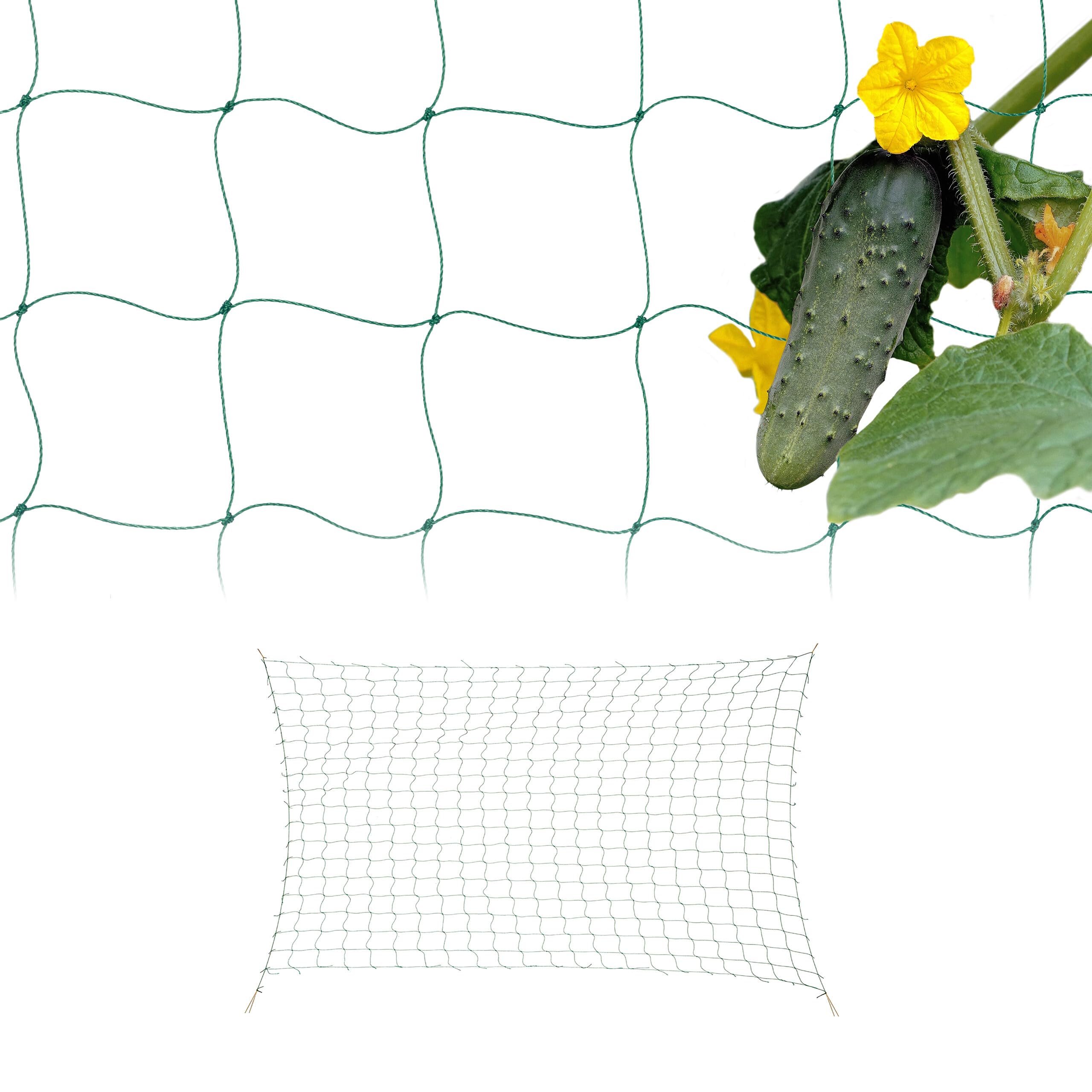 Relaxdays Trellis Net, Cucumber & Flowers Climbing Support, Greenhouse, Mesh Size 10 cm, 200 x 500 cm, Plastic, Green