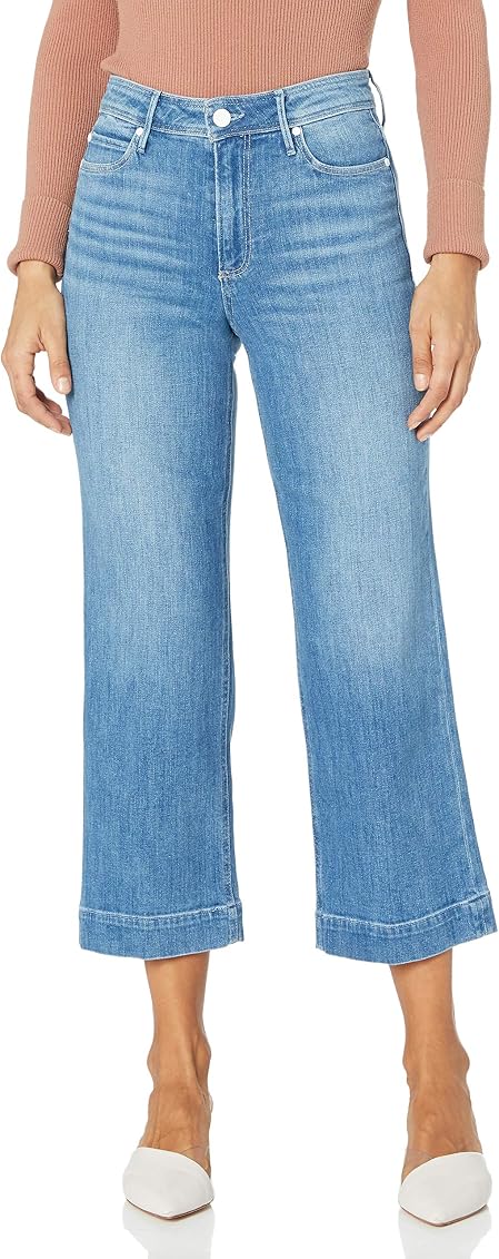 PAIGE Women's Nellie Petite Culotte Relaxed Fit Wide Leg Jean, Snow Bunny,  24 at Amazon Women's Jeans store