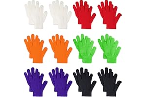 jiebor 12 Pairs Kids Warm Gloves Winter Gloves Knit Gloves for Boys Girls Children Kids