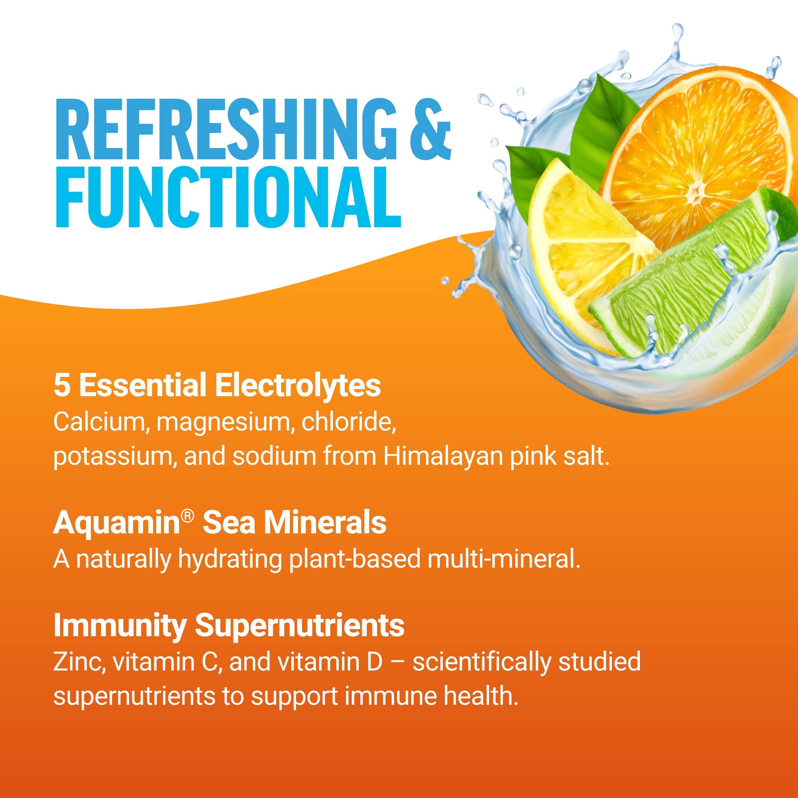 Force Factor Liquid Labs Immunity Electrolytes Powder & Immune Support Supplement,Hydration Packets with Immunity Vitamins,Electrolytes,Minerals,& Antioxidants,Fresh Citrus Flavor,20 Stick Packs