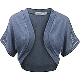 Lock and Love Women's Versatile Open Front Lightweight Short Sleeve Bolero Shrug