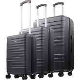 American Dreamliner 3 Piece Set Rolling Luggage, Black | Hardshell Suitcases with Spinner Wheels, 22.5, 26.5, and 30 Inch