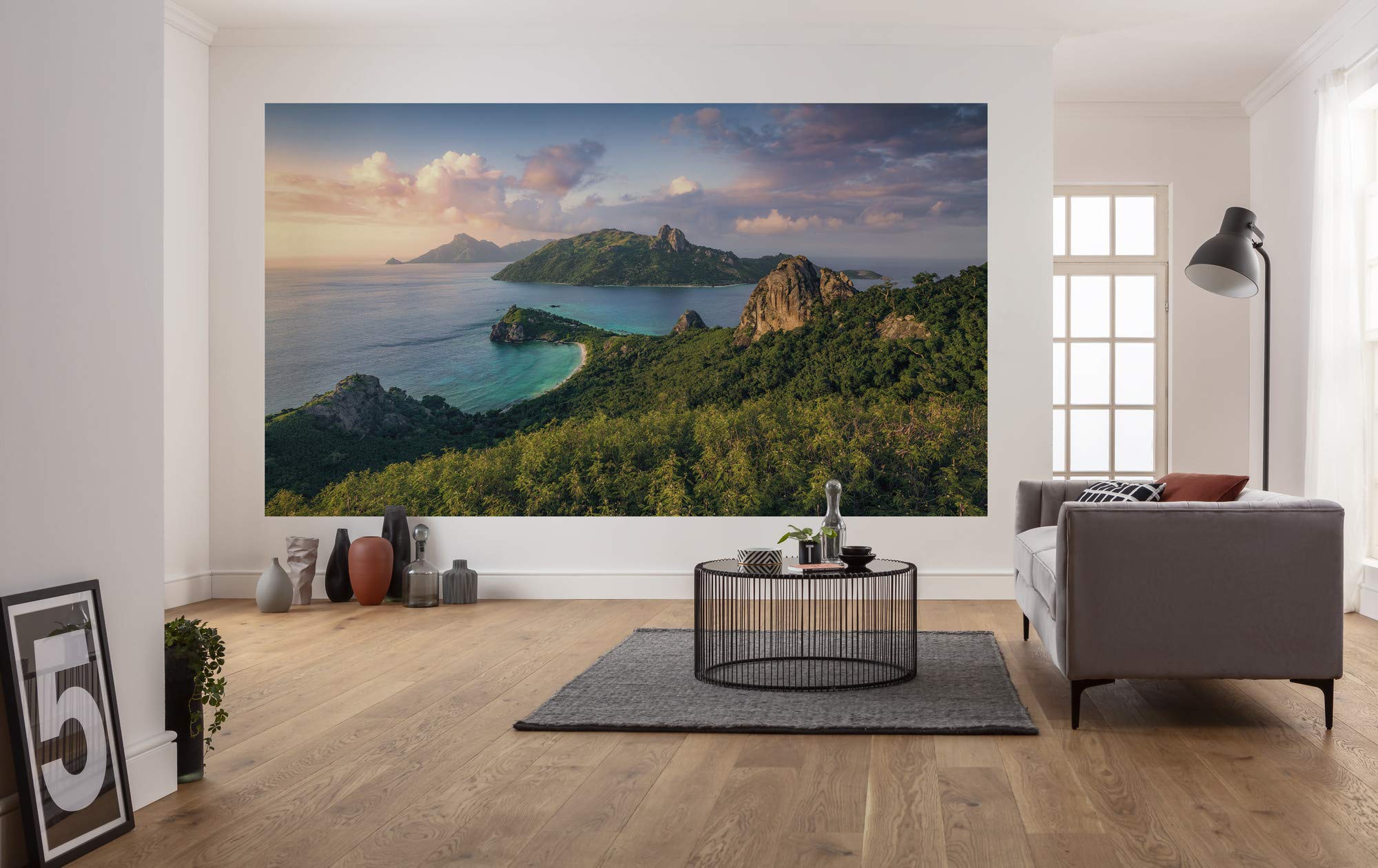 Komar SHX7-122 Non-Woven Photo Wallpaper Monkey Island XXL Decoration Nature Landscape Bedroom Living Room Office Hallway Size 350 x 200 cm (Width x Height)