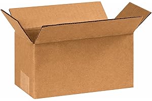 Aviditi 844 Long Corrugated Cardboard Box 8" L x 4" W x 4" H, Kraft, for Shipping, Packing and Moving (Pack of 25)