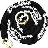 WARLION Heavy Duty Security Chain, 7ft x 3/8in Thick, 9lbs, Anti-Theft &amp; Cut-Proof Motorcycle Chain with Cinch Ring - Secure Generators, Trailers, ATVs, Ebikes, &amp; 2-Wheeled Vehicles (No Lock)