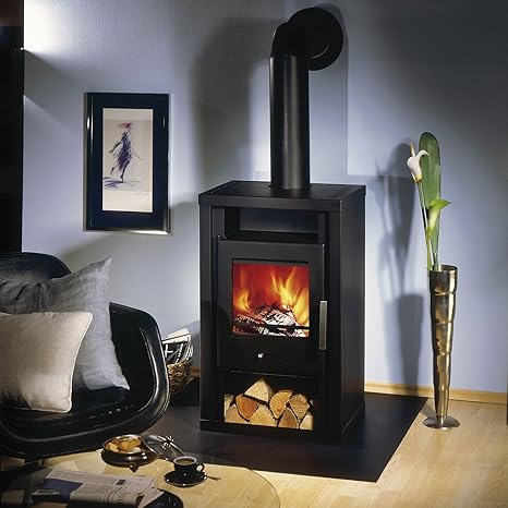 Wamsler Kaminofen Jupiter schwarz 6,0 KW mit Primär- und Sekundärluftzufuhr, Dauerbetrieb geeignet