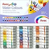 Pentel Arts Water Colors, Assorted Colors, Pack of 24 (WFRS-24)