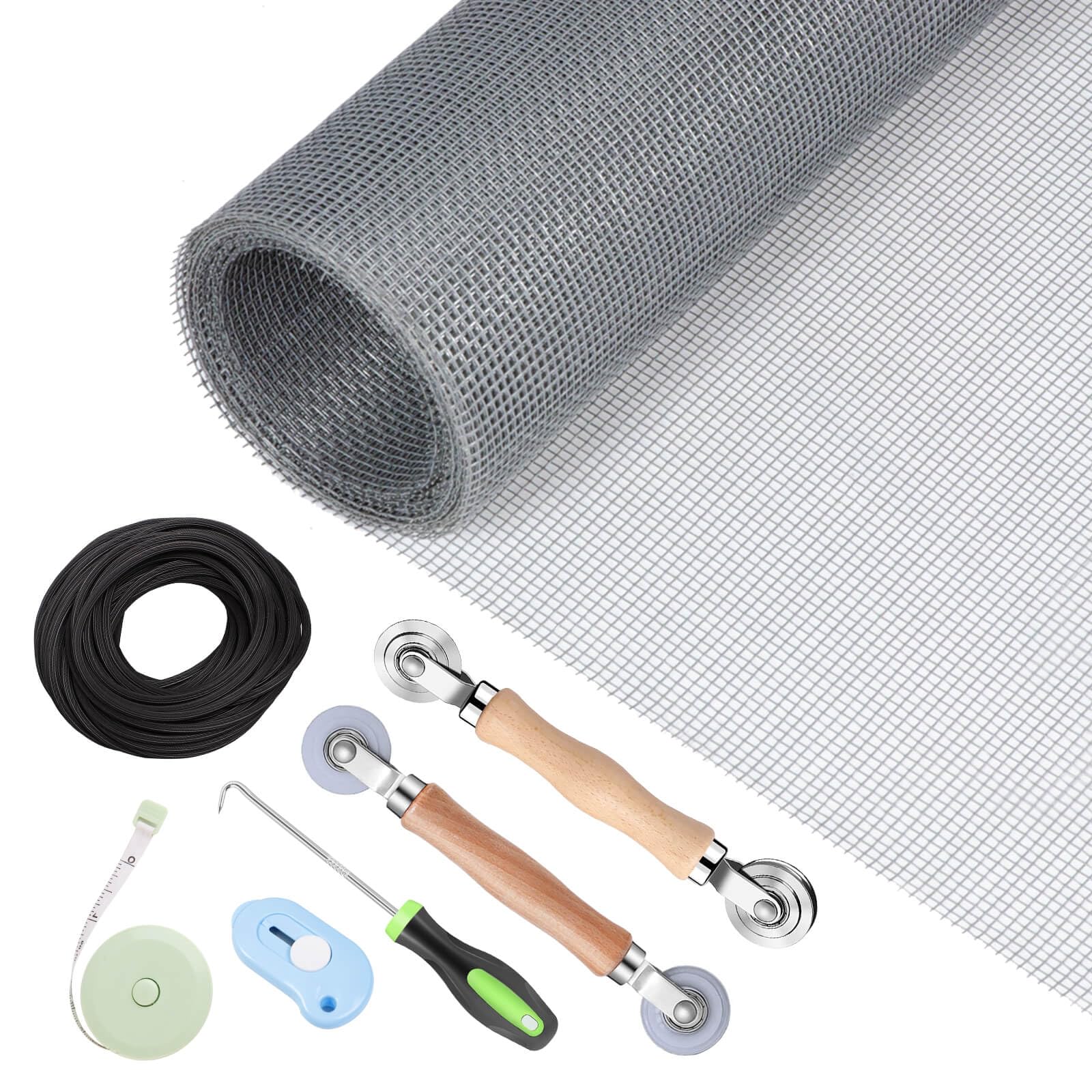 Photo 1 of Window Screen Repair Kit - 59" x 106" Screen Door Replacement Fiberglass Screen Mesh with All Screen Tools for Sliding Door and Patio Screen Door Replacement, TOOLTRIZ