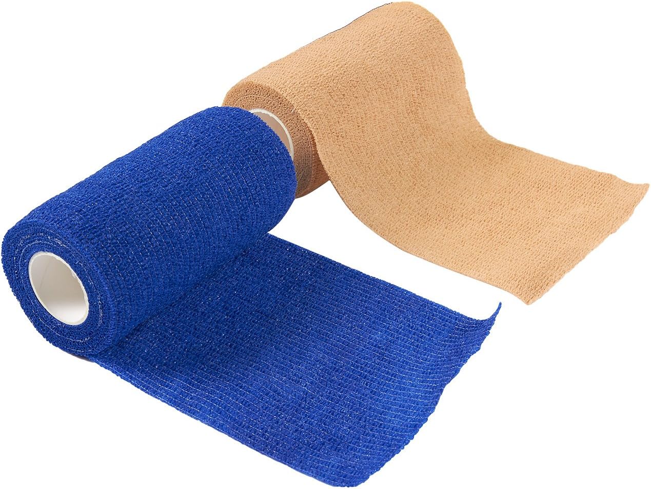 Juvale Self Adhesive Bandage Wrap, Cohesive Tape in 12 Colors (4 in x 5 Yards, 12-Pack): Home & Kitchen
