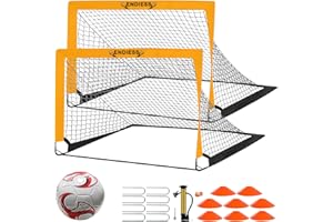 ENDIESS Kids Soccer Goals 2 of 4' x 3' Pop Up Soccer Goal Training Equipment, Portable Toddler Soccer Net with Soccer Ball, Soccer Set for Backyard, Perfect Youth Sports,Games,Play