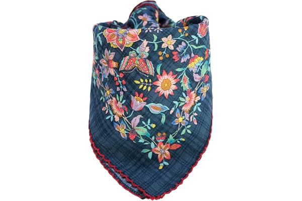 Arumary Soft Cotton & Viscose Floral Bandanas, Hair wrapper, Headband, Handkerchief, Hair scarf, Neckerchief, 21”X21