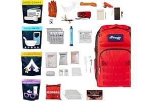 REDFORA Complete Earthquake Bag - 3 Day Emergency kit for Earthquakes, Hurricanes, Wildfires, Floods + Other disasters