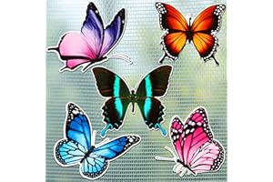 Eaasty 10 Pieces Butterfly Screen Door Magnets Double Sided Screen Door Magnets Stickers Magnetic Flexible Protector Decorative Multicolor for Window Patio Sliding Doors Protector(Stylish Style)