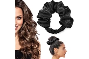 BLINKEEN Heatless Curling Scrunchie, Heatless Hair Curler to Sleep In, No Heat Curls for Long Hair, Soft Sleep Hair Roller (Black)