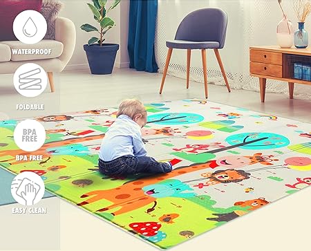 KIDOOLA Play Mat, Quality Reversible 