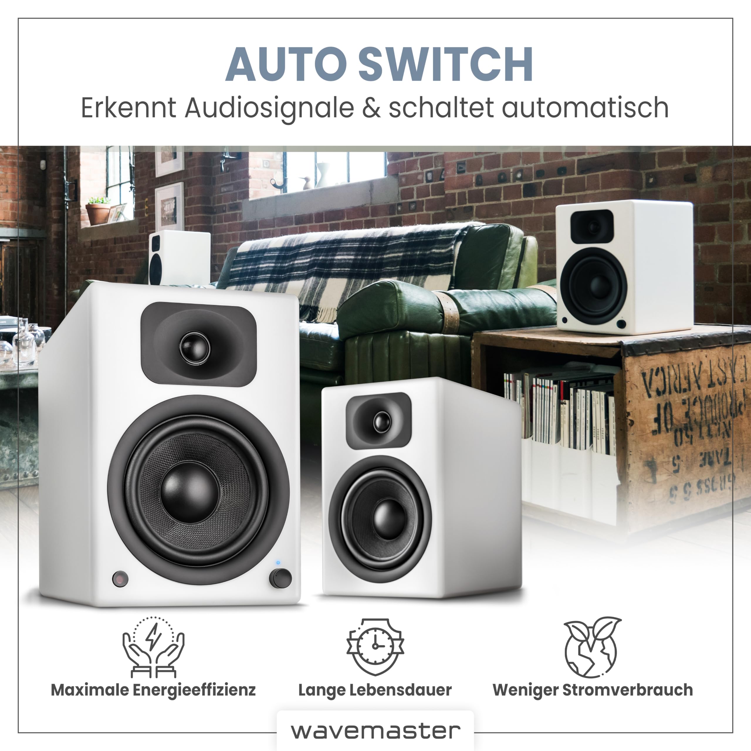 Wavemaster TWO PRO white – Regallautsprecher-System (110 Watt) mit Bluetooth-Streaming, digitalen Anschlüssen und IR-Fernbedienung Aktiv-Boxen Nutzung für TV/Tablet/Smartphone, mattweiß (66351) 9