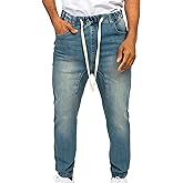 VICTORIOUS Men's Drop Crotch Joggers Denim Jean Pants