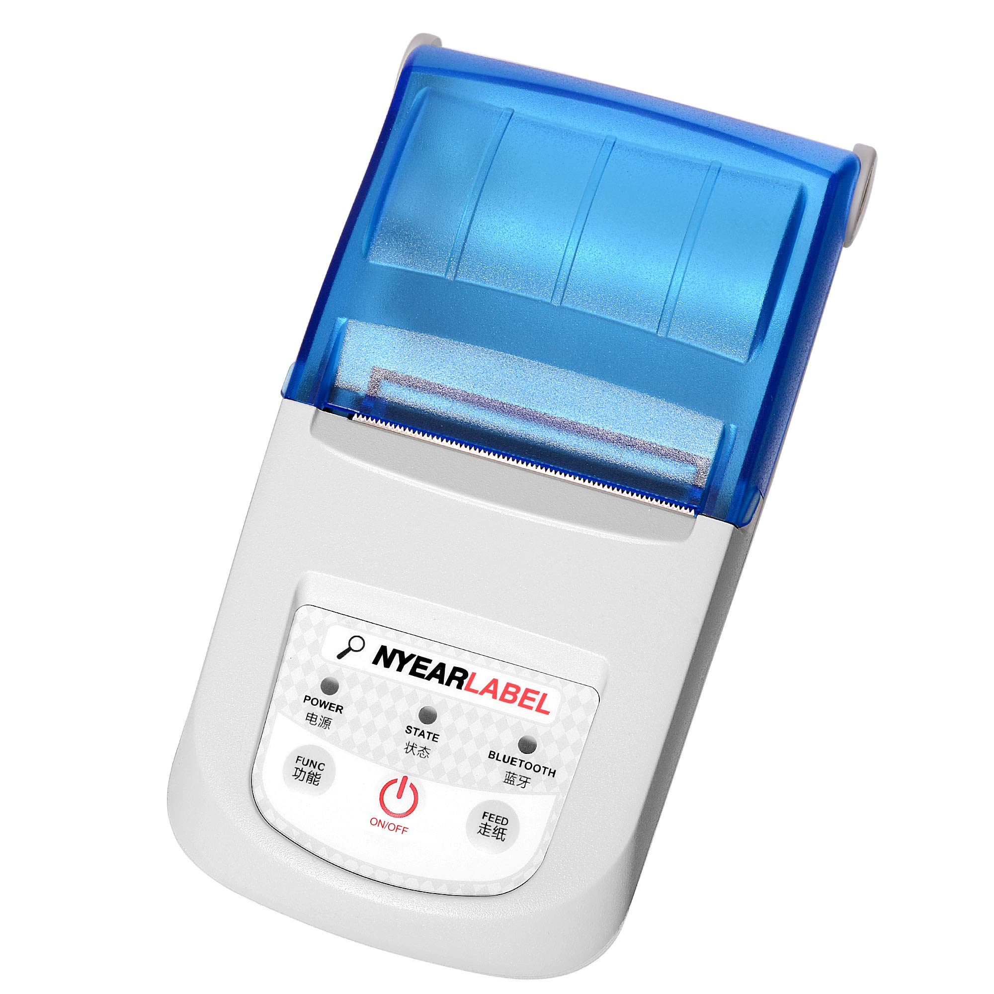 NYEAR58-10mm (adjust) Receipt Printer,Portable Personal Mini Wireless Bluetooth Printer for iOS and Android Systems, USB Thermal Printer Compatible with ESC/POS Print Commands Set (Bluetooth+USB)